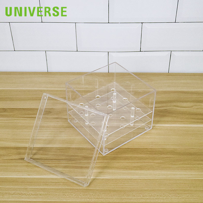5 Square Transparent Waterproof Acrylic Rose Box with Lid